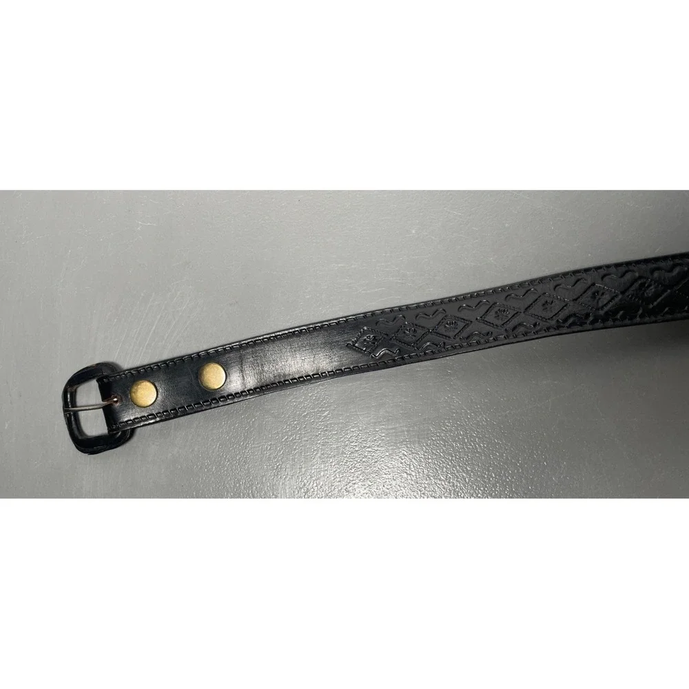 Men's Black Tooled Leather Belt Size‎ 42